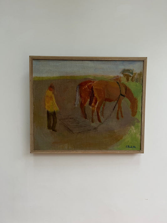 Yellow man with horses