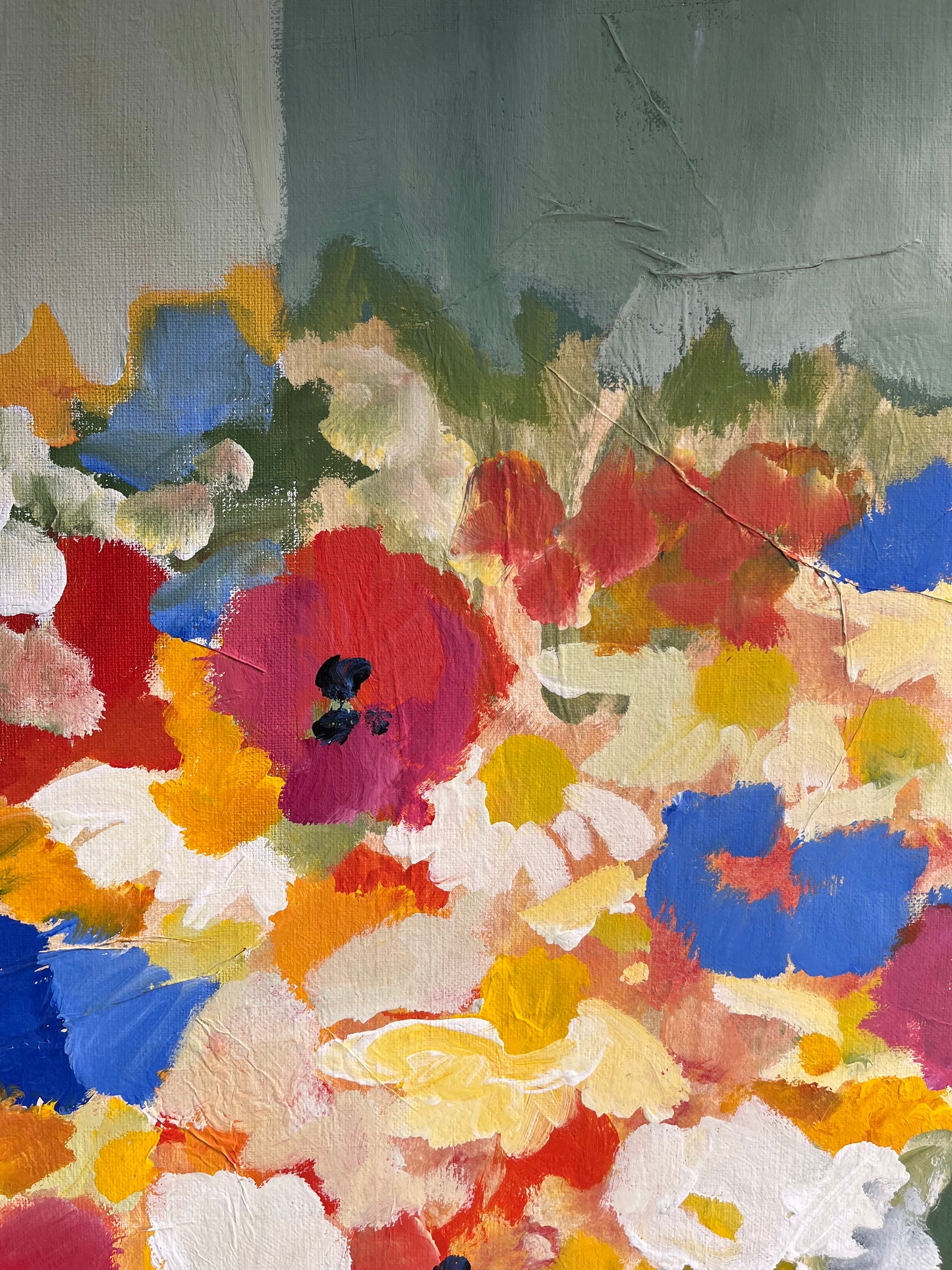 Blue jug and florals