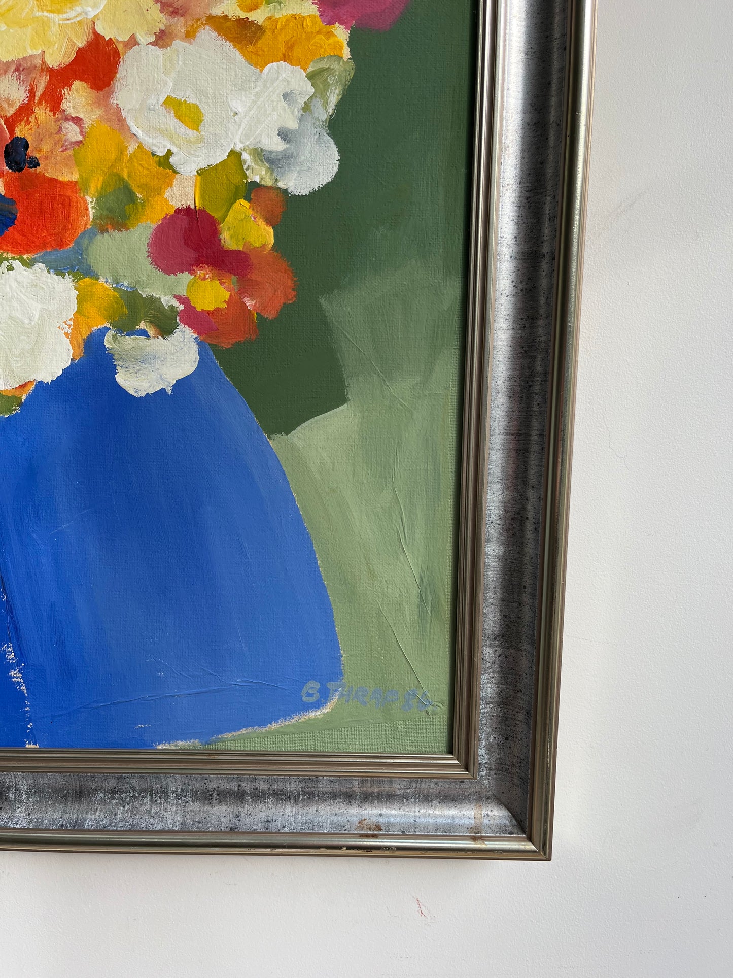 Blue jug and florals