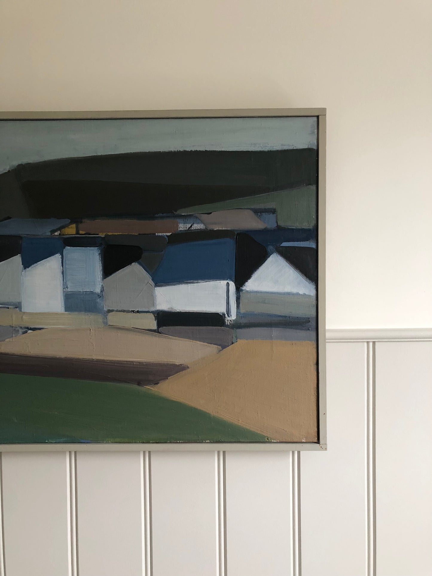 Blue and green Cubist landscape