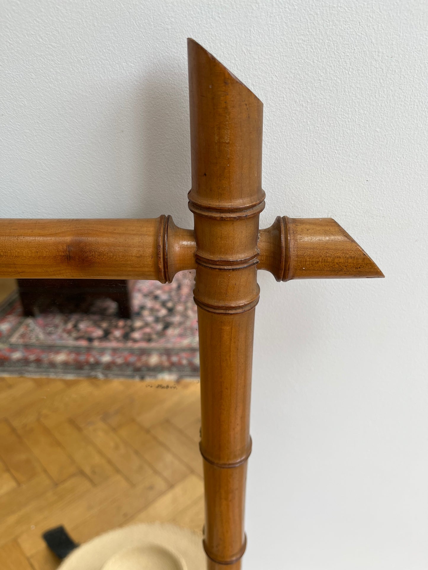 Large French faux bamboo mirror