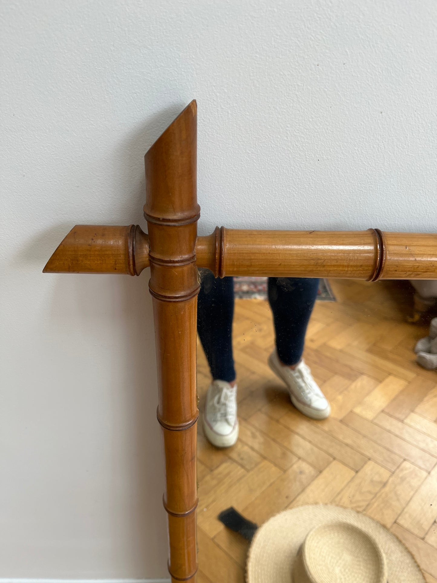 French Faux bamboo mirror