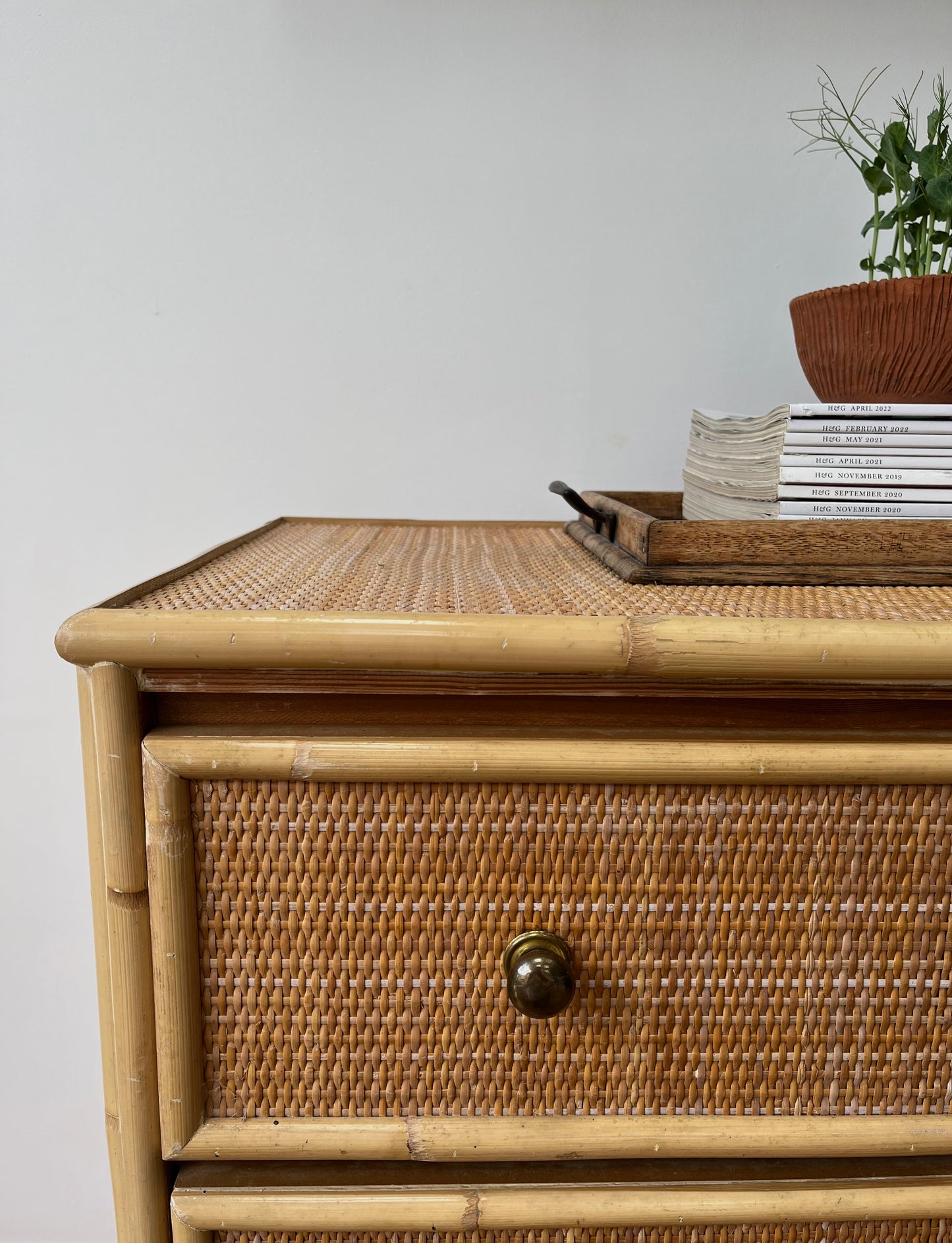 Rattan chest of drawers