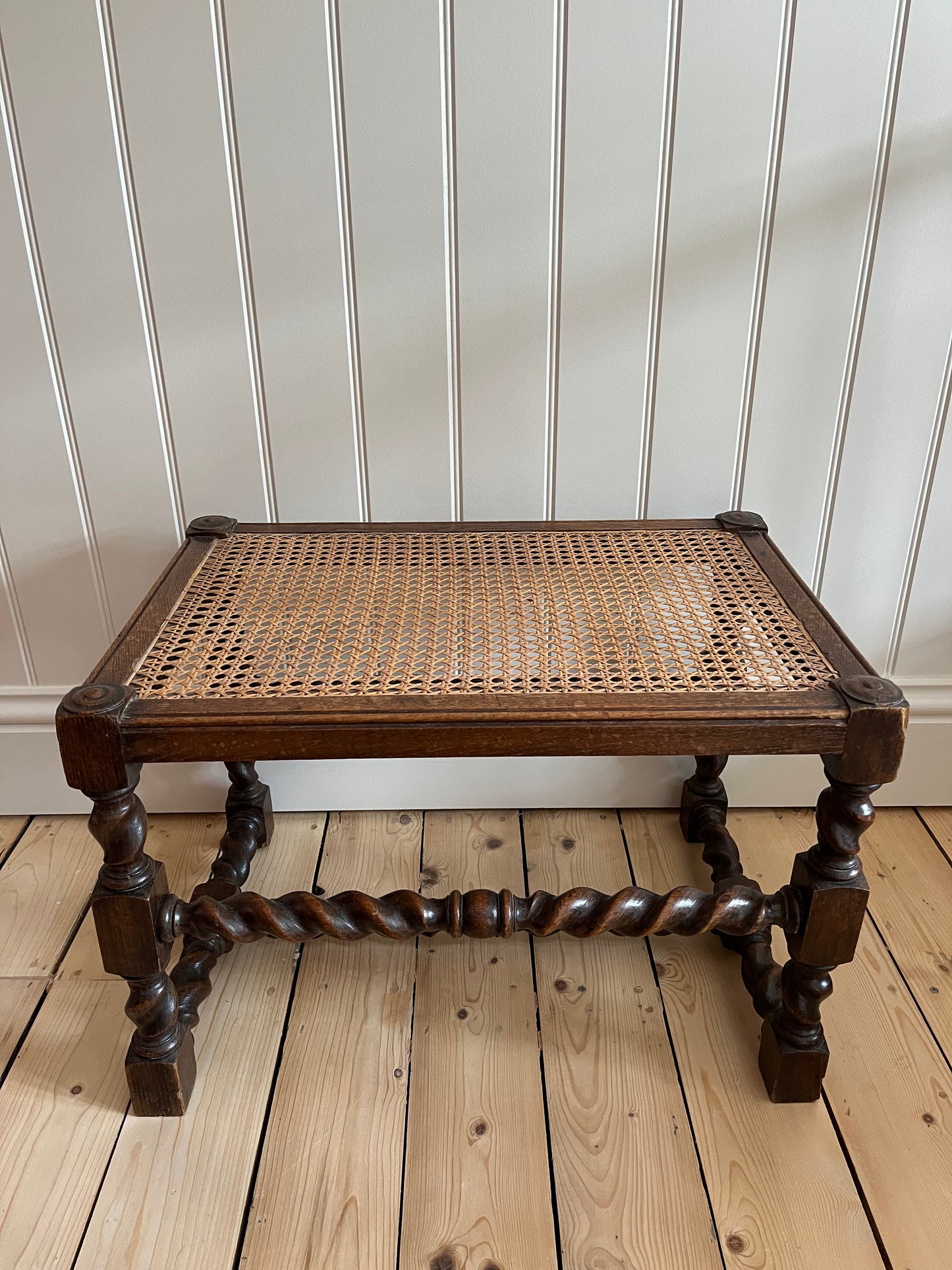 Cane and barley twist stool