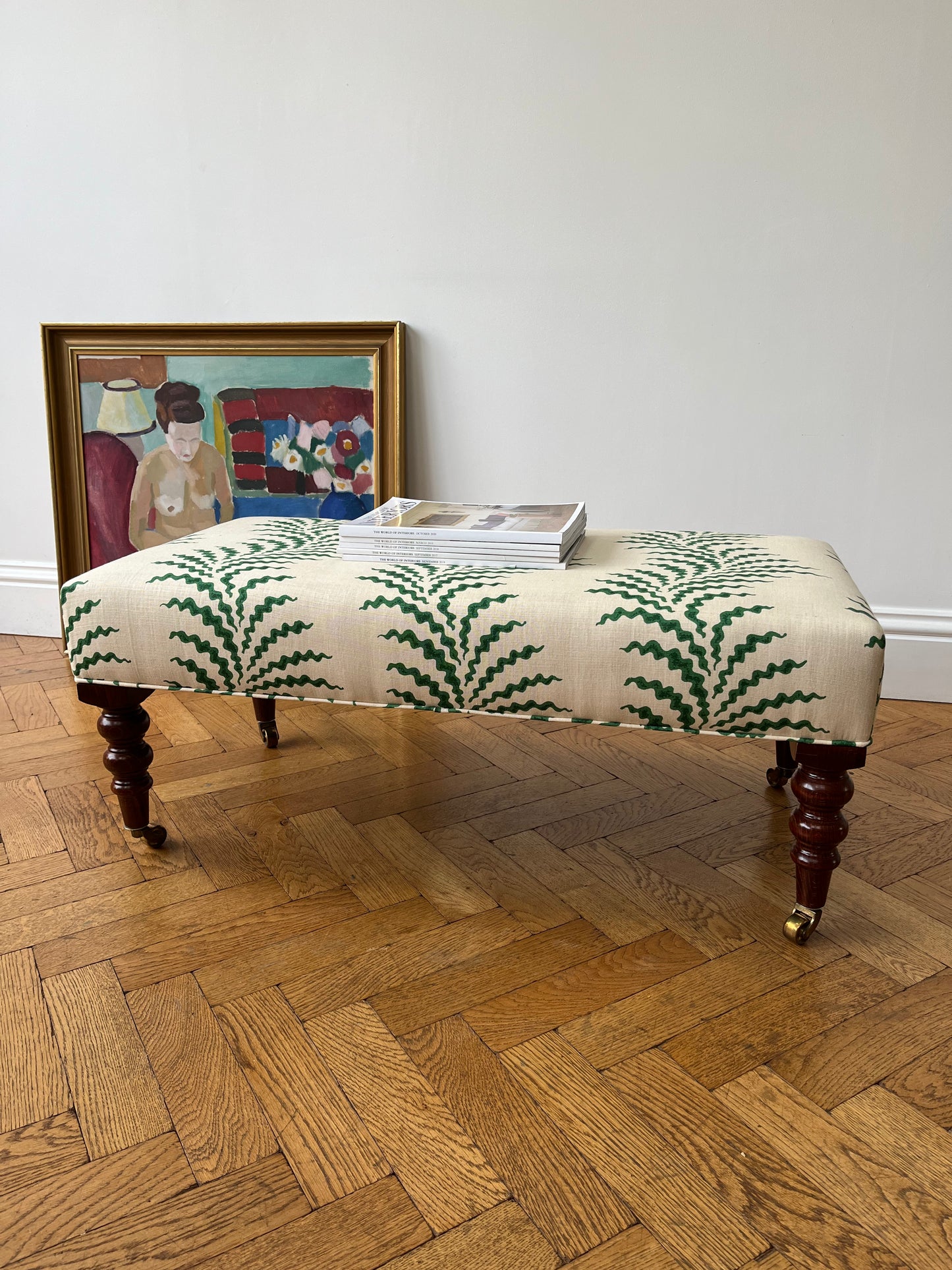 Soane scrolling fern foot stool