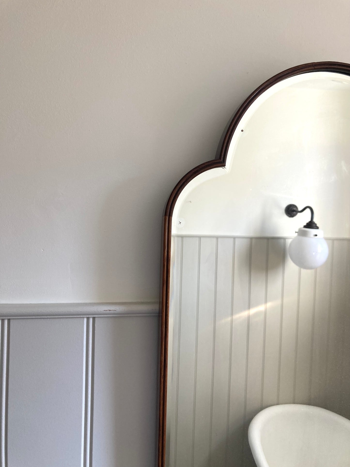 Victorian scalloped mahogany mirror
