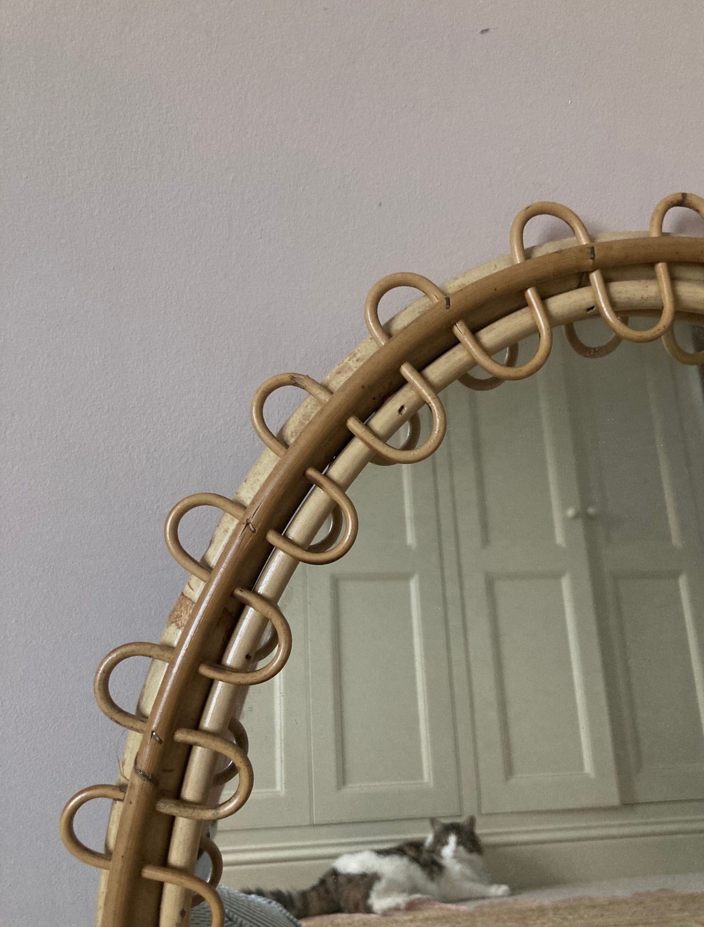 1950s Rattan mirror attributed to Franco Albini