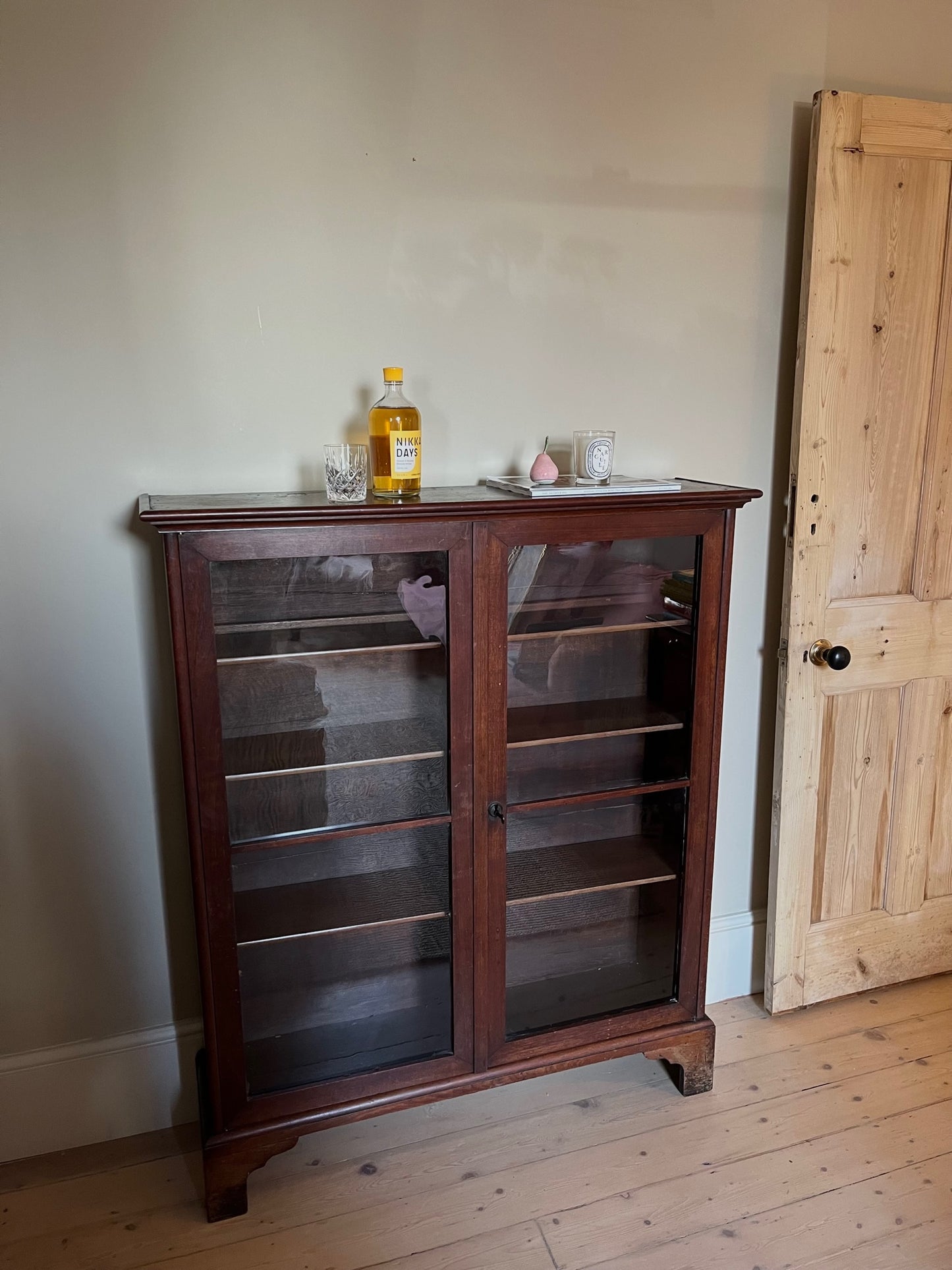 Mahogany and Oak Glazed cabinet