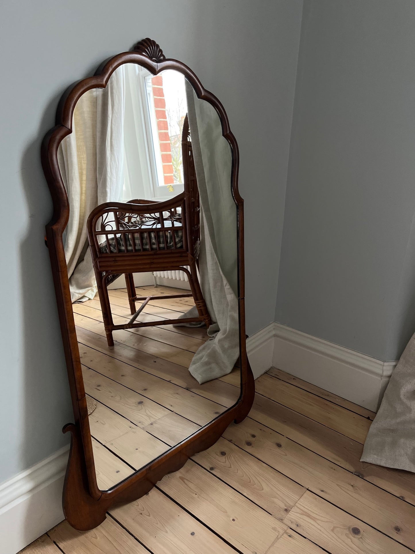 Scallop Queen Anne style mirror