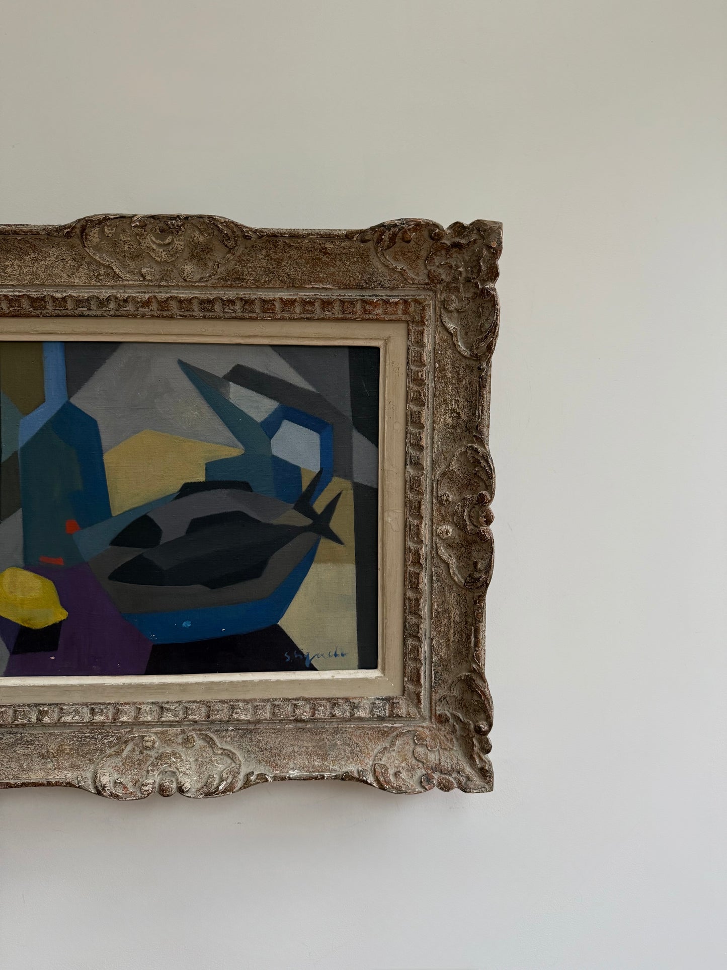 Fish and blue bottle