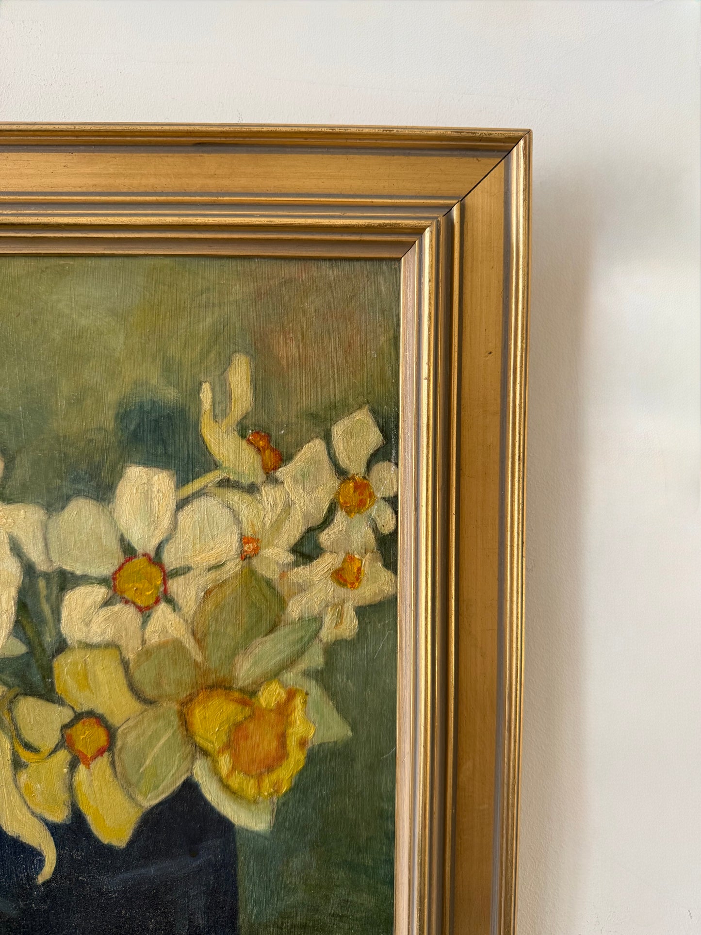 Daffodils in a blue vase