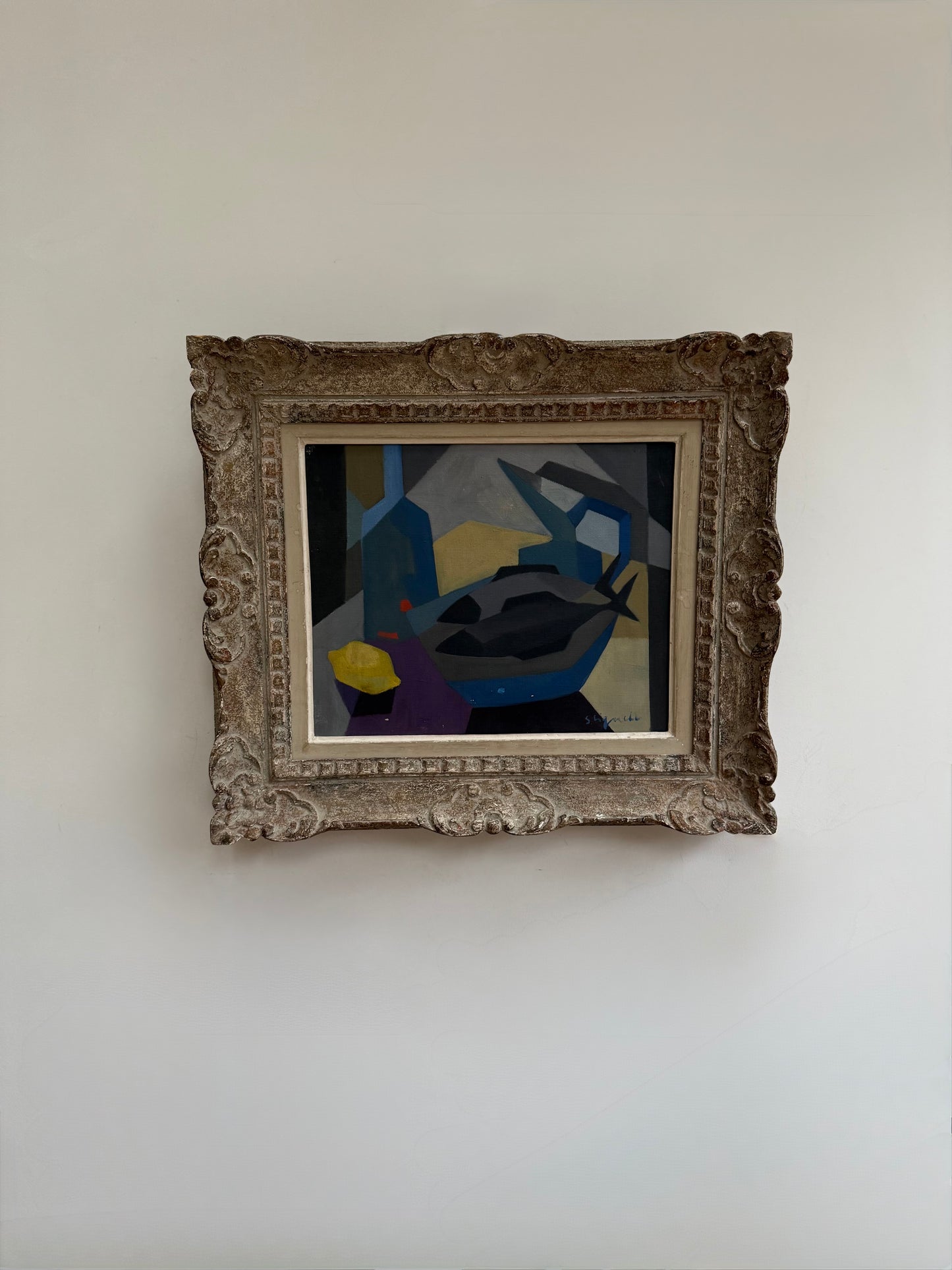 Fish and blue bottle