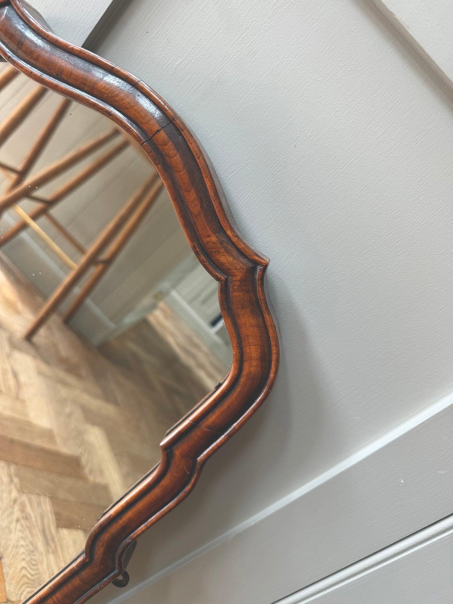 Walnut framed mirror