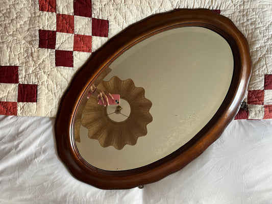 Wave mahogany mirror