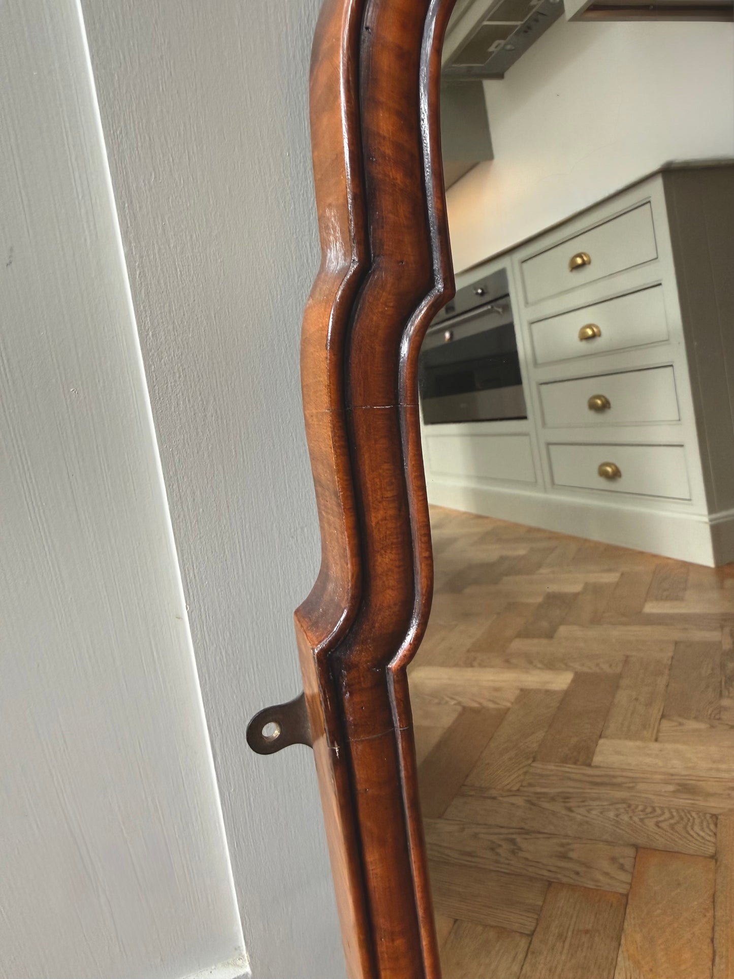 Walnut framed mirror