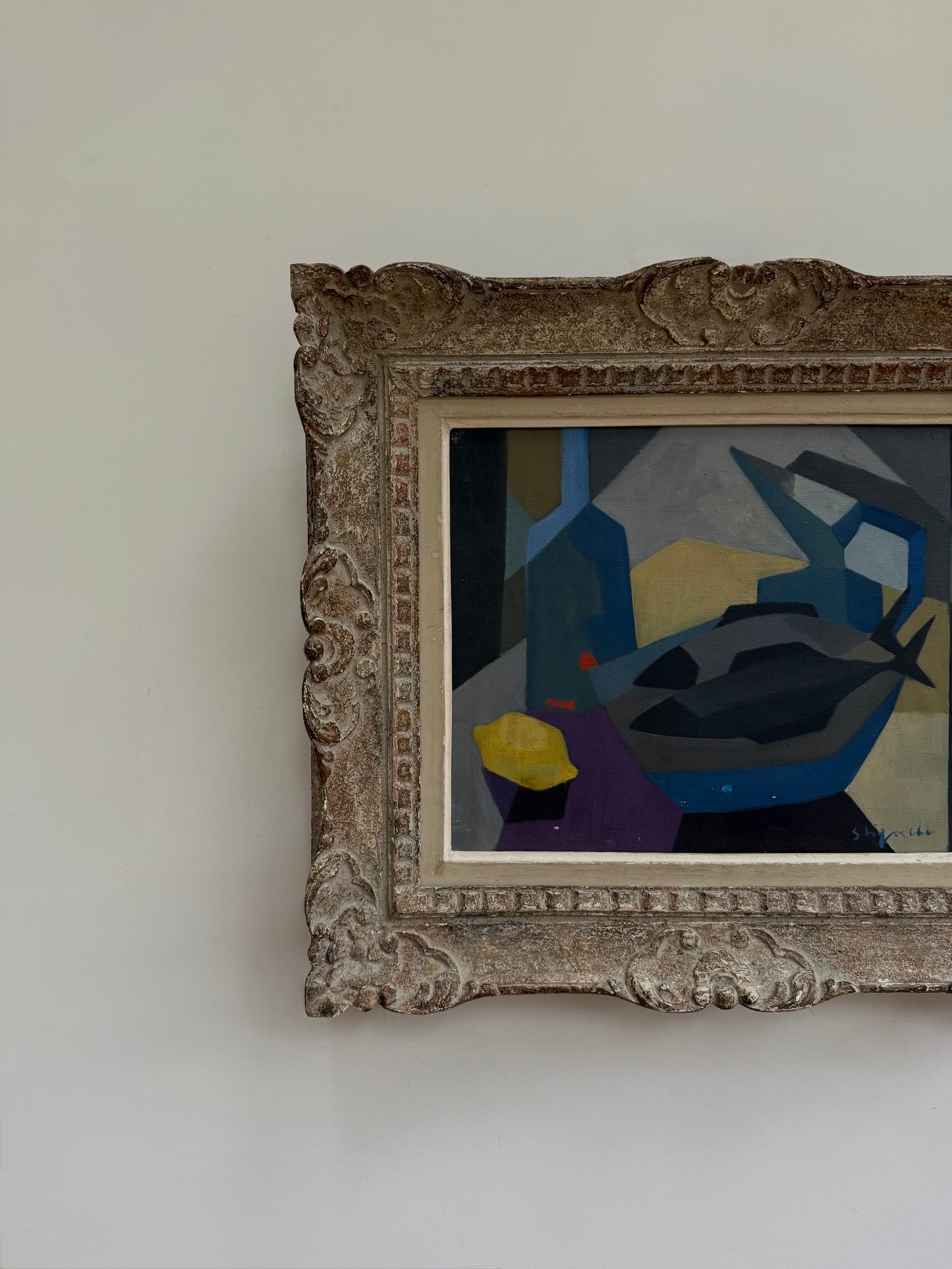 Fish and blue bottle