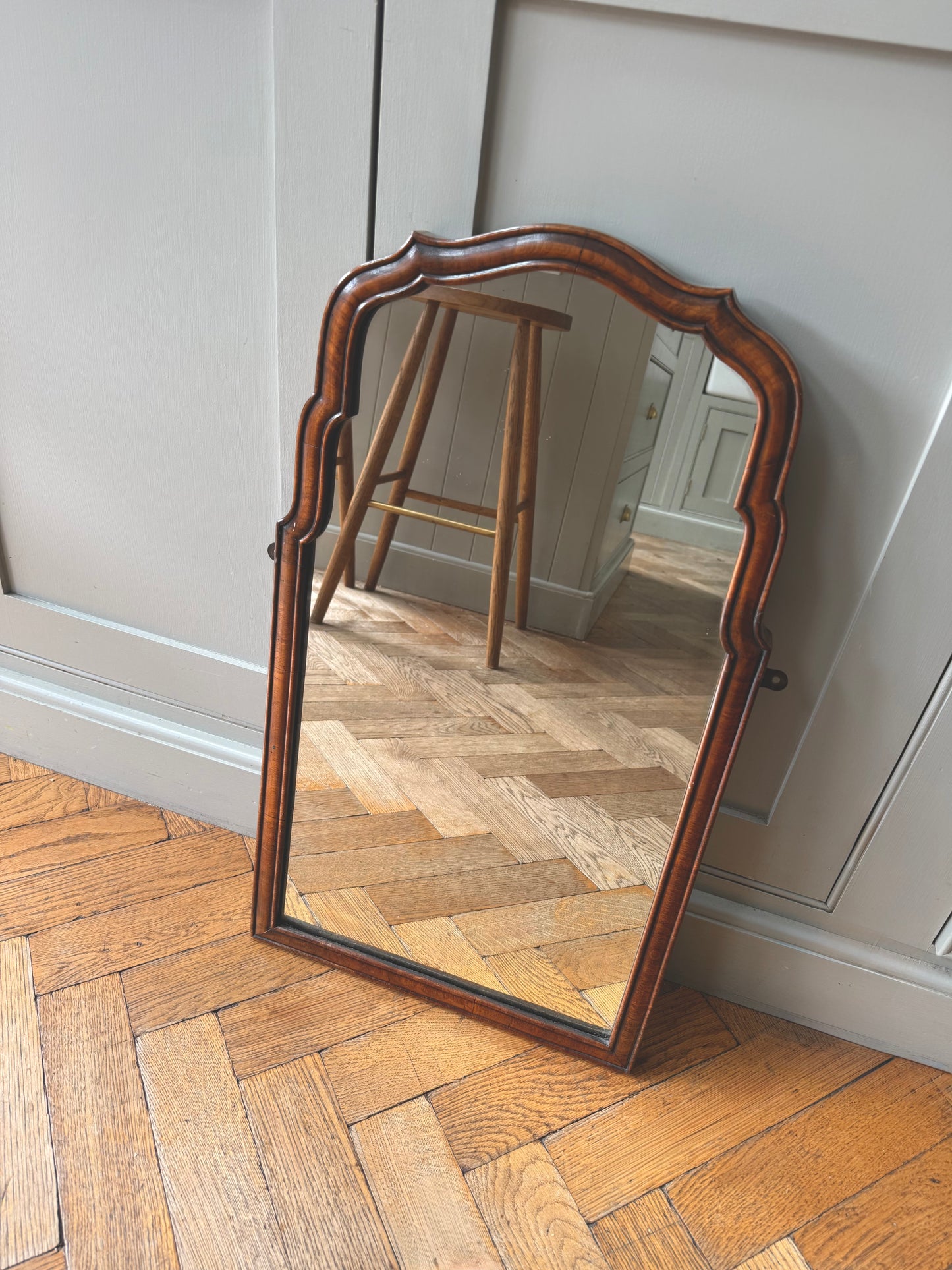 Walnut framed mirror