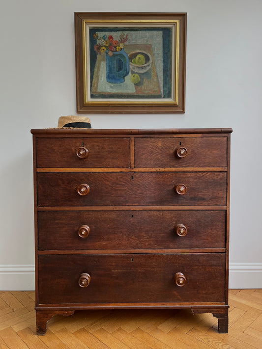 Stunning Victorian oak and mahogany chest of drawers