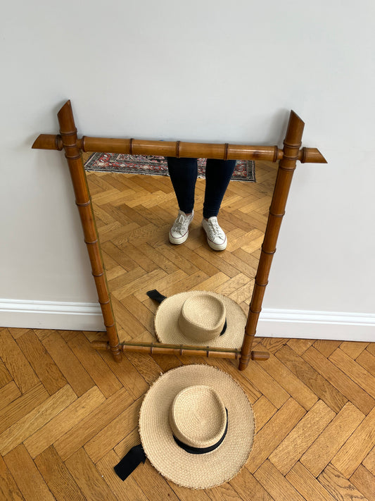 French Faux bamboo mirror