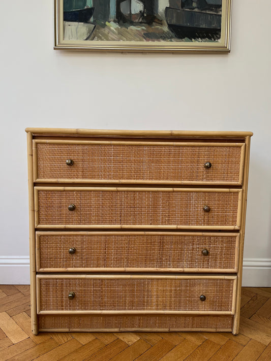 Rattan chest of drawers