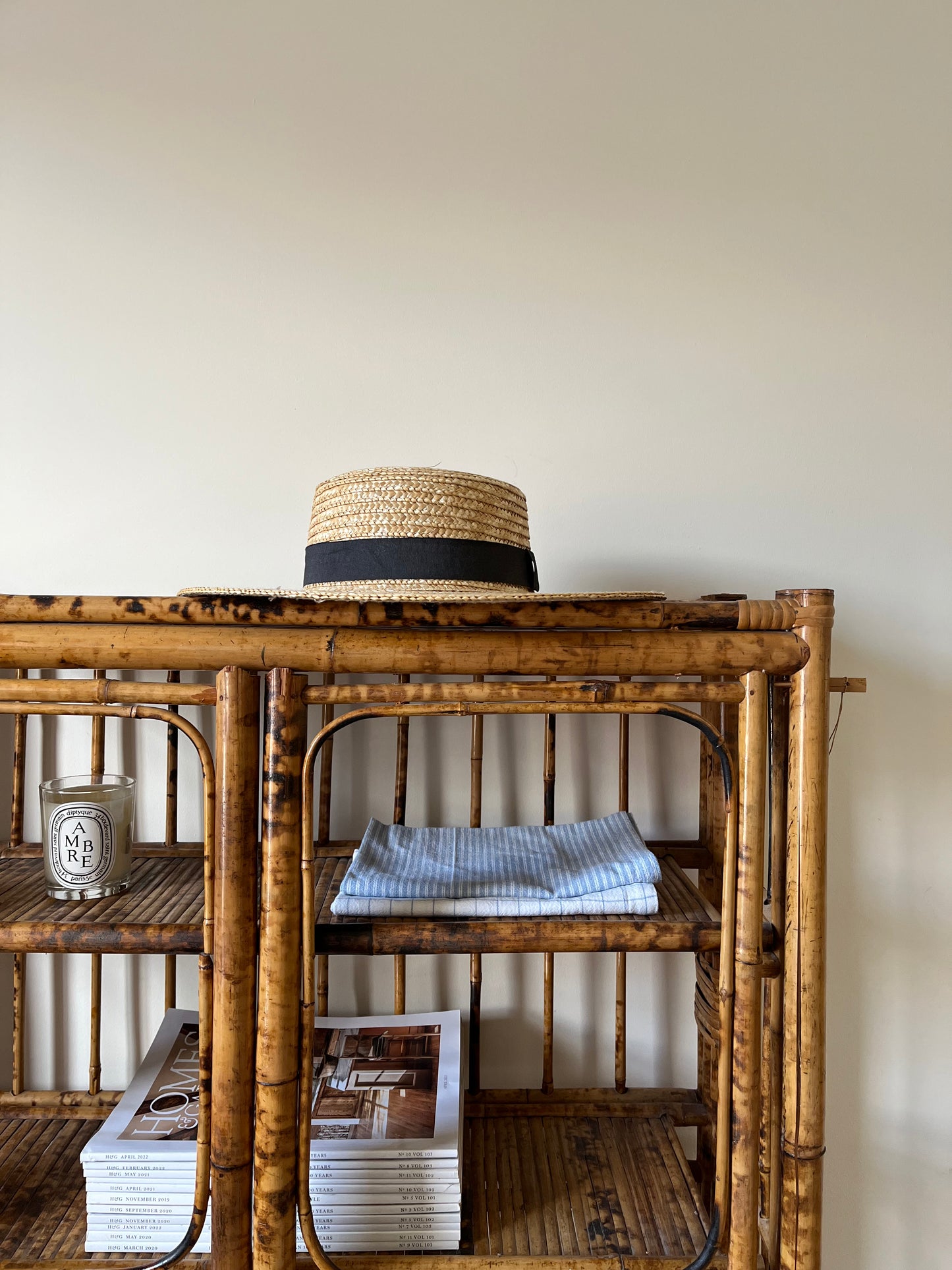 Antique folding Bamboo bookcase