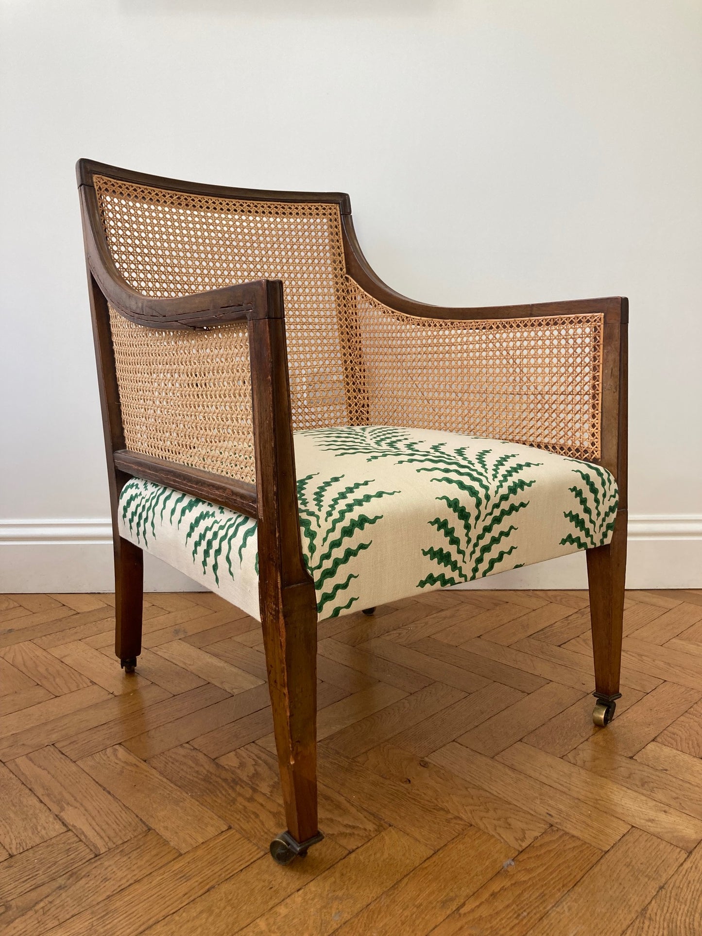 Early 19th Century Bergére cane library chair