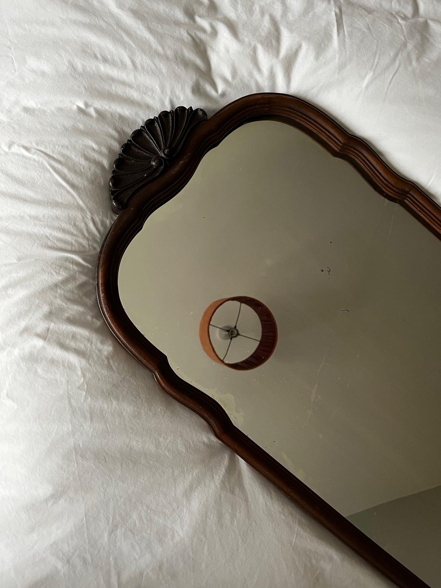 Mahogany mirror with shell detail